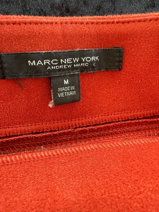 Andrew Marc Faux Suede Pencil Skirt - Rust Orange - Size Medium - Picture 6 of 7